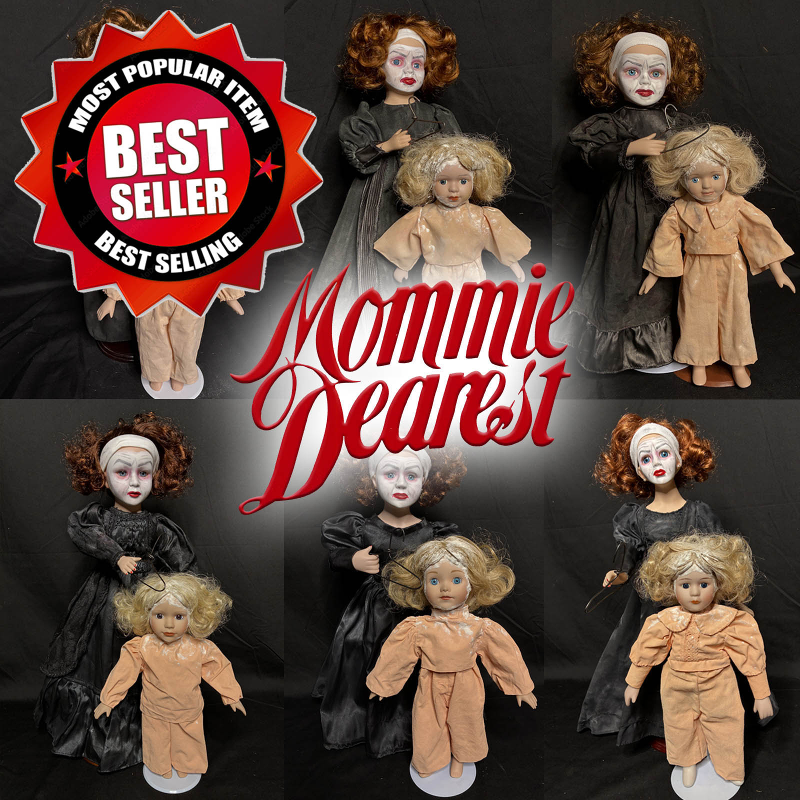 #Custom Mommie Dearest Joan Christina Doll Set Commission Orders by Erika’s Emporium by Erika's Emporium