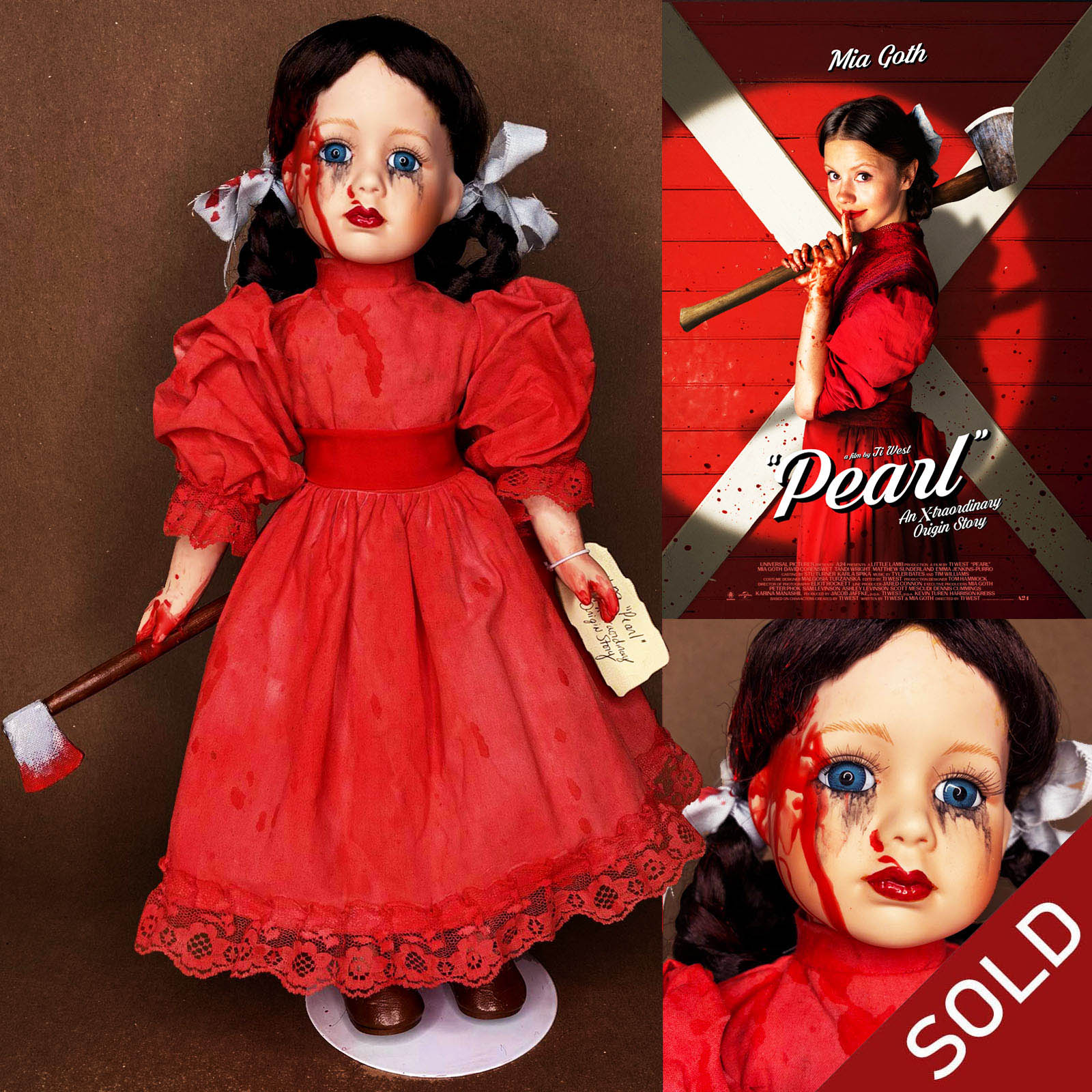 Pearl X-traordinary Origin Story Horror Movie Doll by Erika's Emporium