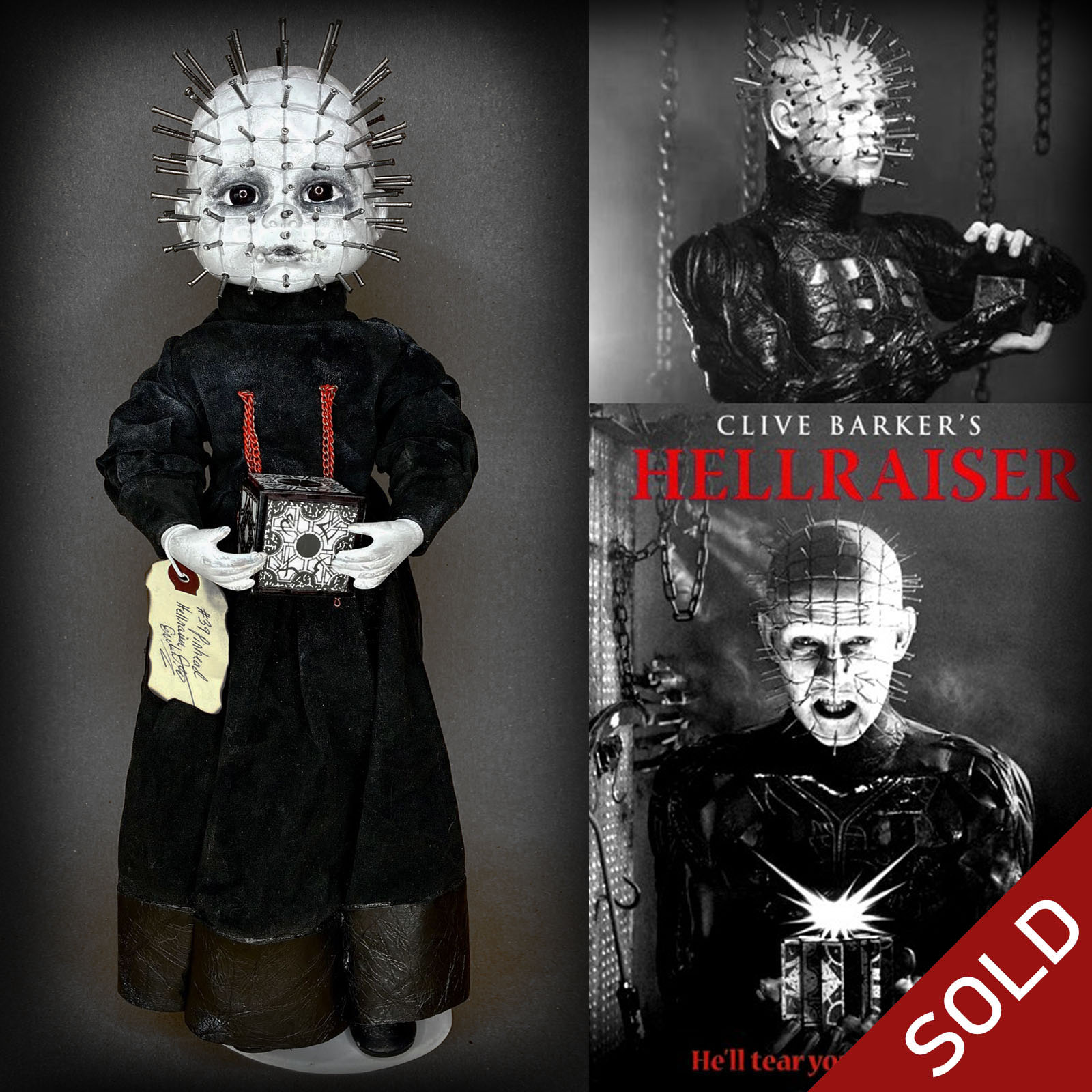 Pinhead Hellraiser Horror Movie Doll by Erika's Emporium