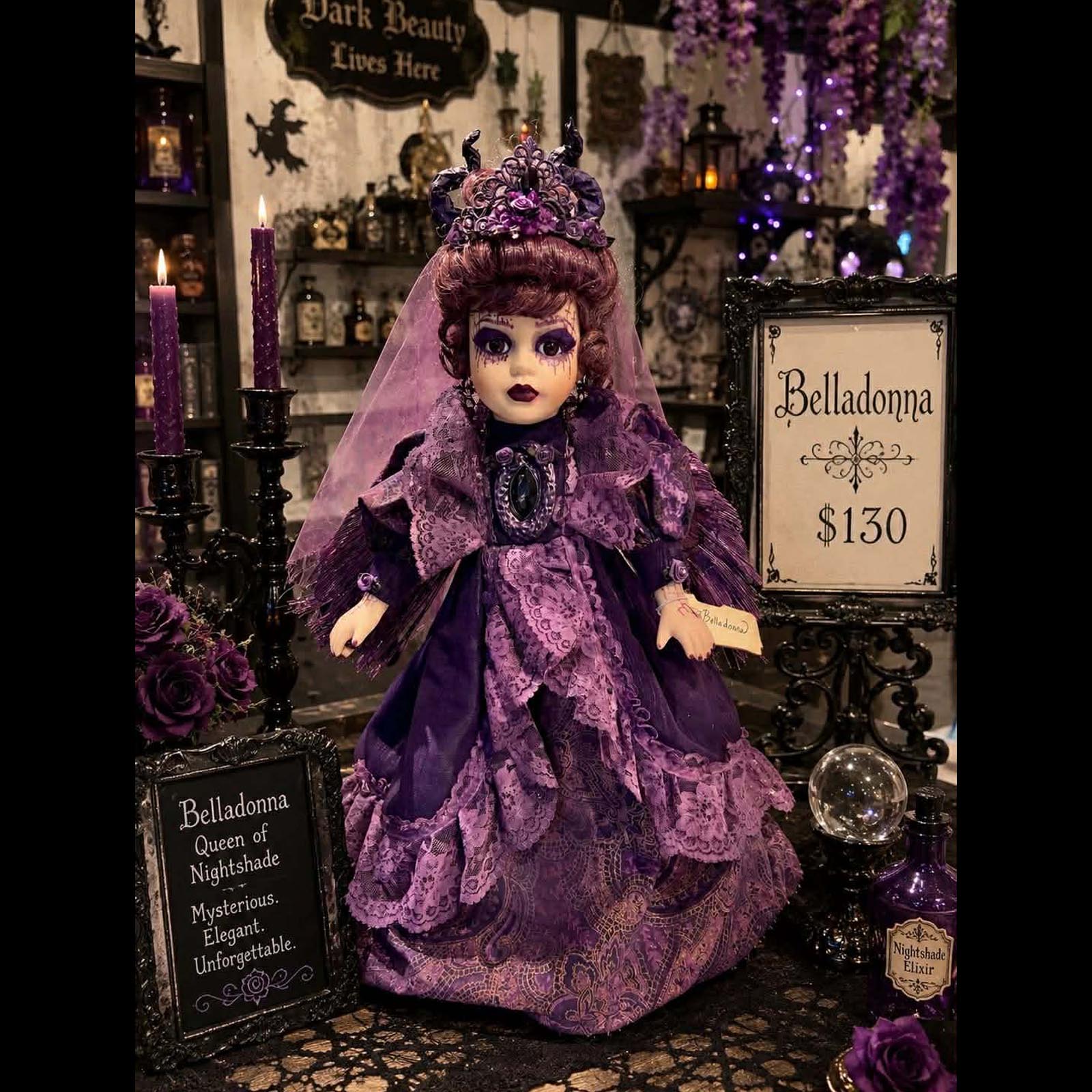 Custom Belladonna Doll Gothic Horror Doll One Of A Kind Erika's Emporium